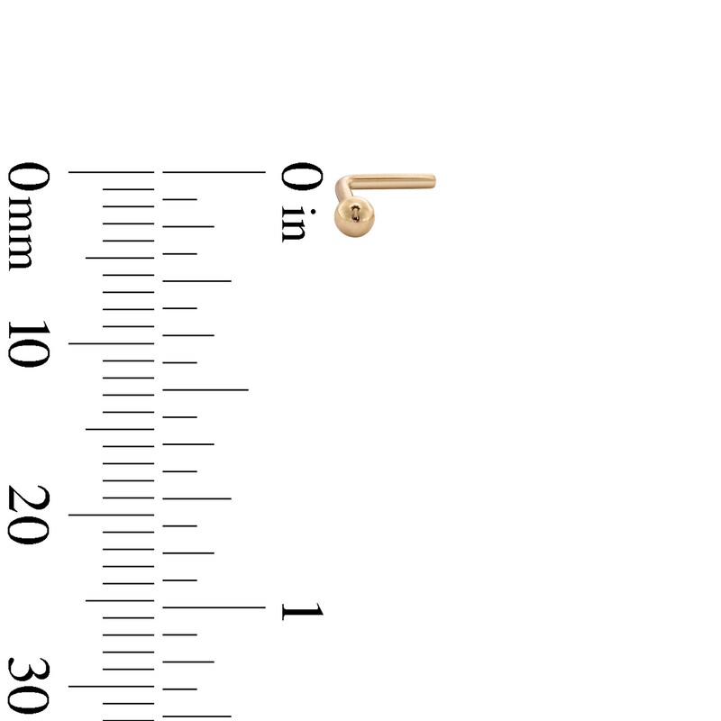 Main Image 2 of 14K Semi-Solid, Hollow, and Solid Gold CZ Three Nose Stud Set - 20G