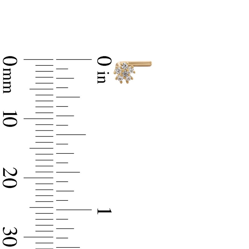 Main Image 3 of 14K Semi-Solid, Hollow, and Solid Gold CZ Three Nose Stud Set - 20G