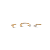 Thumbnail Image 1 of 14K Semi-Solid Gold CZ Three Piece Nose Stud Set - 20G