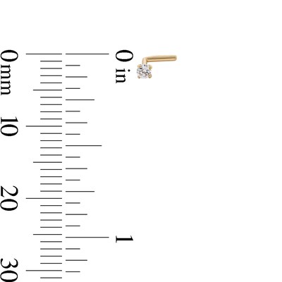 14K Semi-Solid Gold CZ Nose Stud Set - 20G
