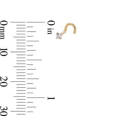 14K Semi-Solid Gold CZ Nose Stud Set - 20G
