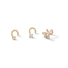 Thumbnail Image 1 of 14K Semi-Solid, Hollow, and Solid Gold CZ Nose Stud Set - 20G