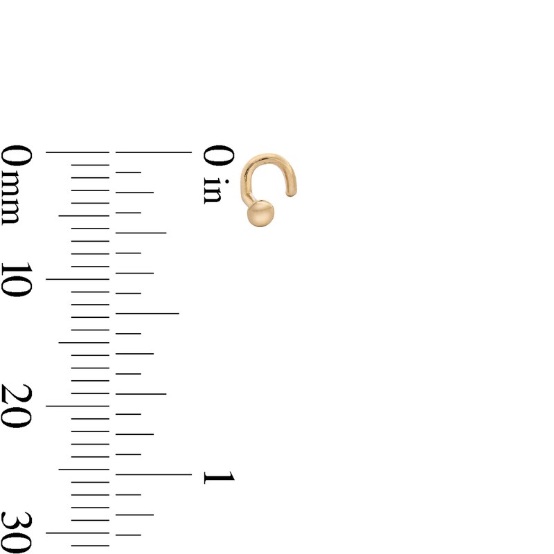Main Image 2 of 14K Semi-Solid, Hollow, and Solid Gold CZ Nose Stud Set - 20G