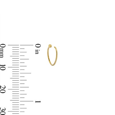 14K Solid Gold CZ Nose Stud and Hoop Set - 22G 5/16"