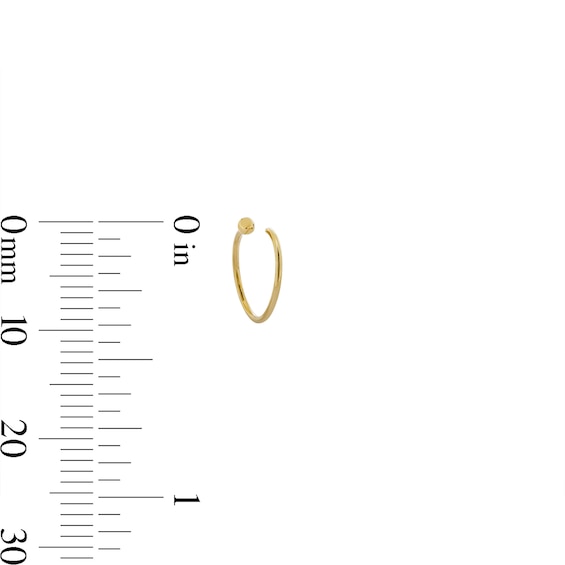 14K Solid Gold CZ Nose Stud and Hoop Set - 22G 5/16"