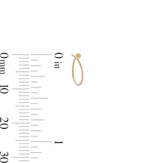 14K Solid Gold CZ Nose Stud and Hoop Set - 24G 5/16"