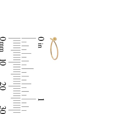 14K Solid Gold CZ Nose Stud and Hoop Set - 24G 5/16"