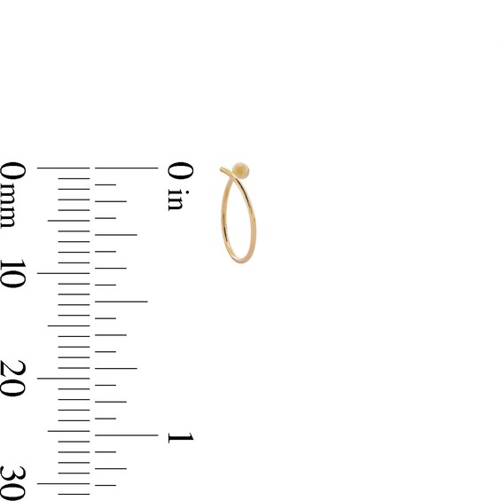 14K Solid Gold CZ Nose Stud and Hoop Set - 24G 5/16"