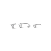 Thumbnail Image 1 of 14K Semi-Solid White Gold CZ Three Piece Nose Stud Set - 22G