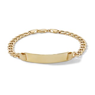 ​​​​​​​10K Semi-Solid Gold Curb Chain ID Bracelet - 8.5"