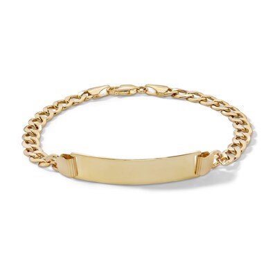 ​​​​​​​10K Semi-Solid Gold Curb Chain ID Bracelet - 8.5"