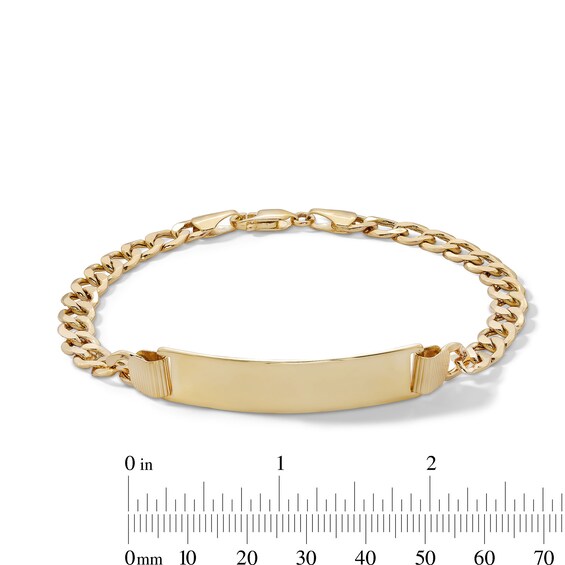 ​​​​​​​10K Semi-Solid Gold Curb Chain ID Bracelet - 8.5"