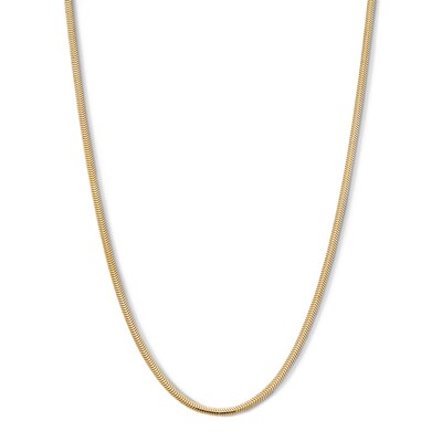 10K Semi-Solid Gold Diamond-Cut Snake Chain - 18"