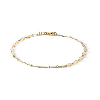 10K Solid Gold Fancy Link Chain Bracelet - 7.5"