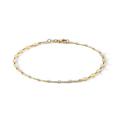 10K Solid Gold Fancy Link Chain Bracelet - 7.5"