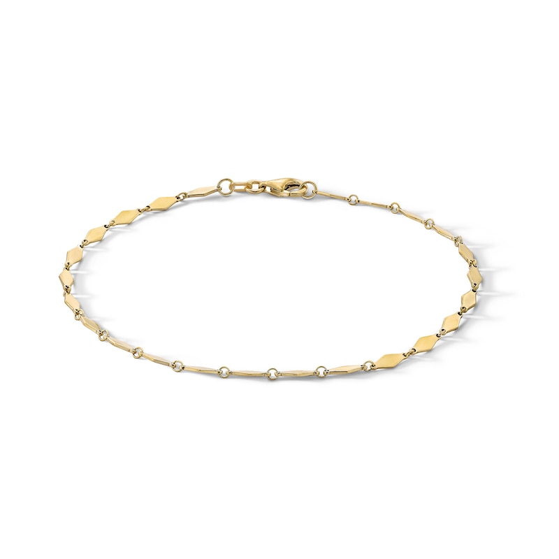 10K Solid Gold Fancy Link Chain Bracelet - 7.5"