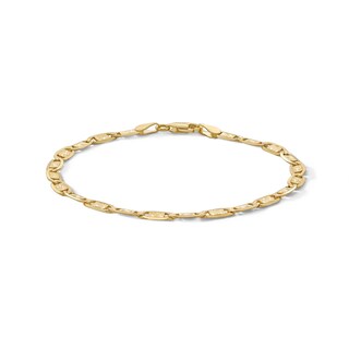 10K Solid Gold Diamond-Cut Valentino Chain Bracelet Made in Italy - 7.5"