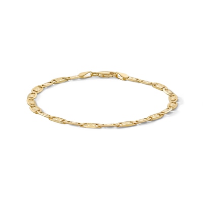 10K Solid Gold Diamond-Cut Valentino Chain Bracelet Made in Italy - 7.5"
