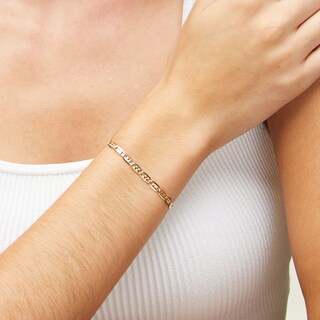 10K Solid Gold Diamond-Cut Valentino Chain Bracelet Made in Italy - 7.5"