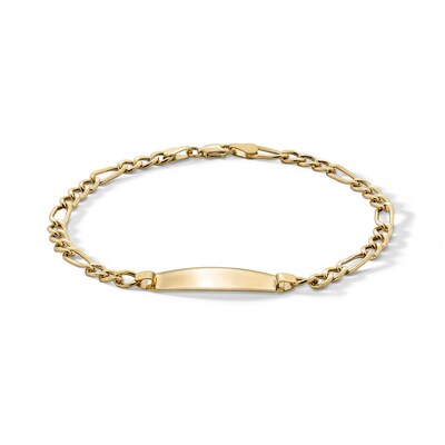10K Semi-Solid Gold Figaro ID Chain Bracelet - 7.5"
