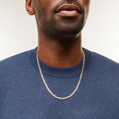 10K Hollow Gold Valentino Chain Made in Italy - 22"