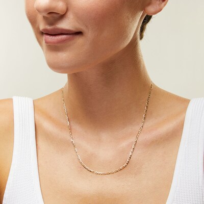 10K Solid Gold Figaro Chain