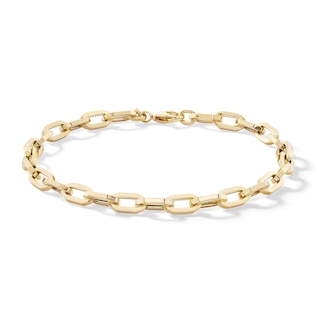 10K Hollow Gold Prisma Link Chain Bracelet Made in Italy - 8.5"