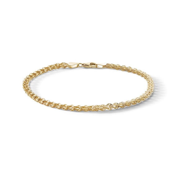 10K Solid Gold Phoenix Chain Bracelet Made in Italy - 7.5"