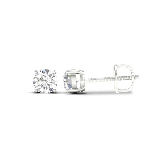 10K White Gold /2 CT. T.W. Lab-Grown Diamond Small Round Solitaire Studs