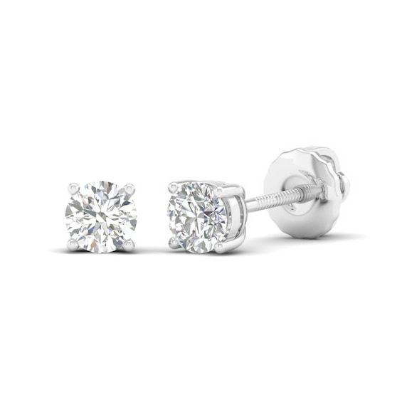 10K Solid White Gold / CT. T.W. Lab-Grown Diamond Studs
