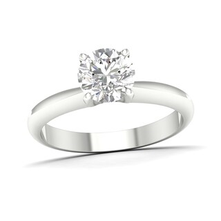 10K White Gold CT. T.W. Lab-Grown Diamond Solitaire Ring