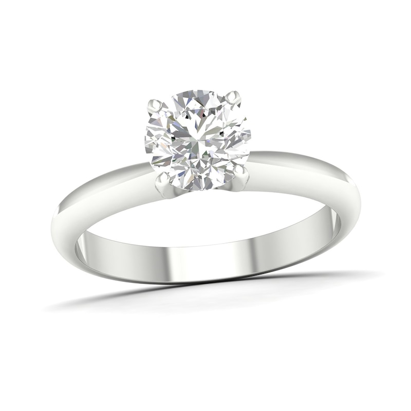 10K White Gold CT. T.W. Lab-Grown Diamond Solitaire Ring