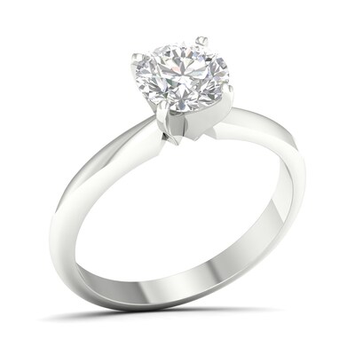 10K White Gold CT. T.W. Lab-Grown Diamond Solitaire Ring