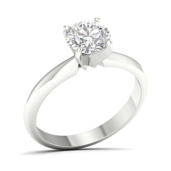10K White Gold CT. T.W. Lab-Grown Diamond Solitaire Ring