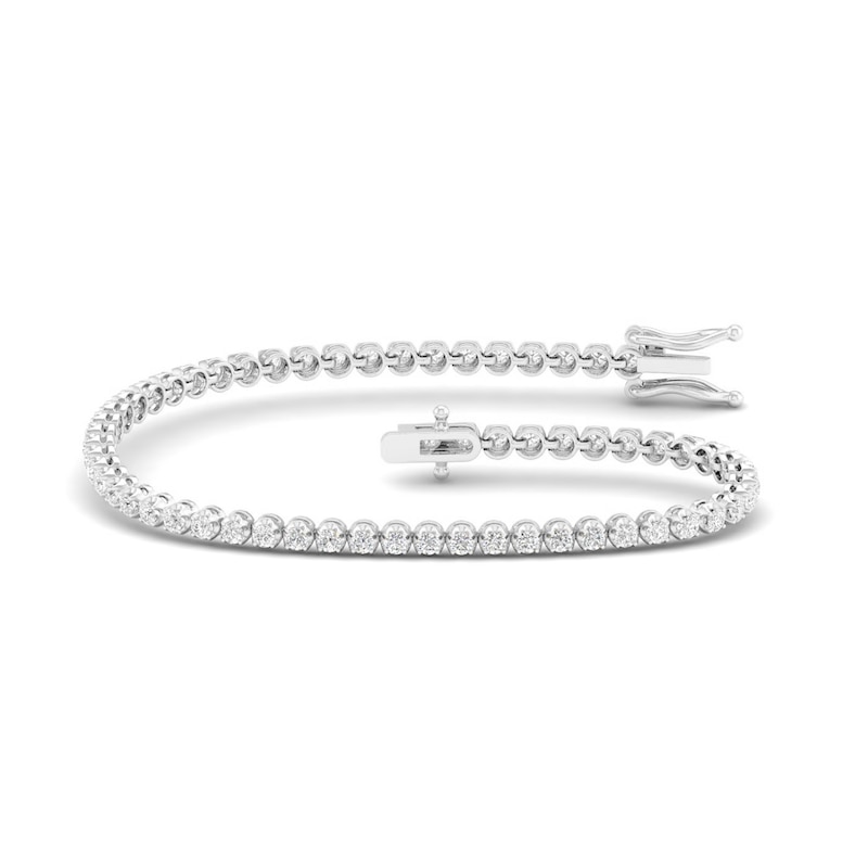10K Solid White Gold CT. T.W. Lab-Grown Diamond Tennis Bracelet