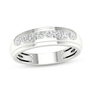 10K White Gold 1/2 CT. T.W. Lab-Grown Diamond Eight Stone Ring