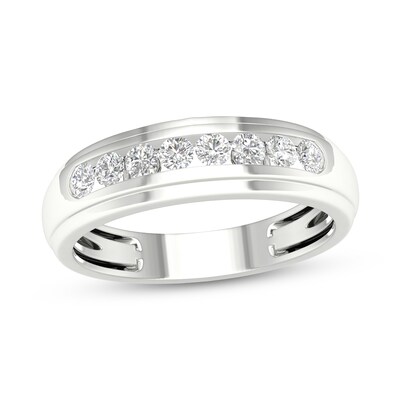 10K White Gold 1/2 CT. T.W. Lab-Grown Diamond Eight Stone Ring