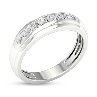 10K White Gold 1/2 CT. T.W. Lab-Grown Diamond Eight Stone Ring