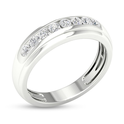 10K White Gold 1/2 CT. T.W. Lab-Grown Diamond Eight Stone Ring