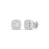 Thumbnail Image 1 of 10K Solid White Gold 1/2 CT. T.W. Lab-Grown Diamond Small Halo Studs