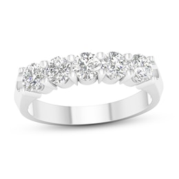 ​​​​​​​​​​​​​​10K Solid White Gold 1 CT. T.W. Lab-Grown Diamond Five Stone Ring