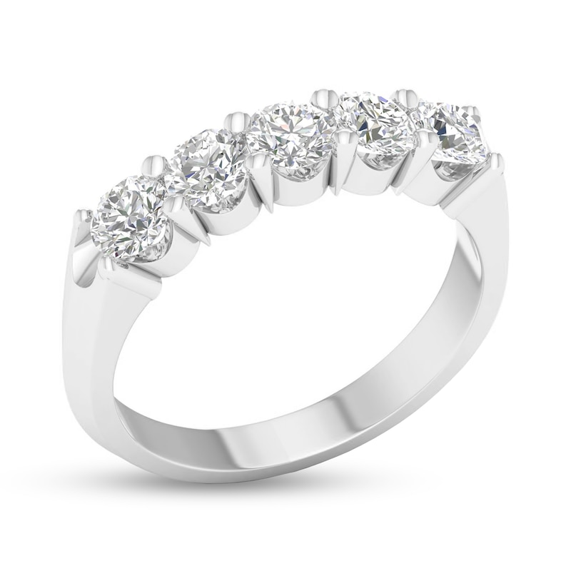 Main Image 2 of ​​​​​​​​​​​​​​10K Solid White Gold 1 CT. T.W. Lab-Grown Diamond Five Stone Ring