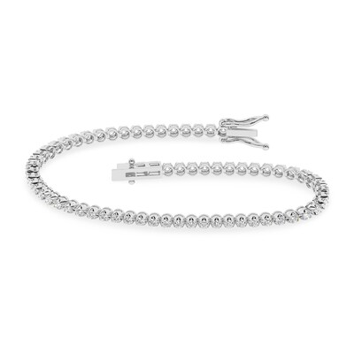 10K Solid White Gold 1 CT. T.W. Lab-Grown Diamond Tennis Bracelet - 7"