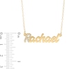 Thumbnail Image 2 of 14K Gold Plated Simulated Sapphire Nameplate Rolo Necklace - 18"