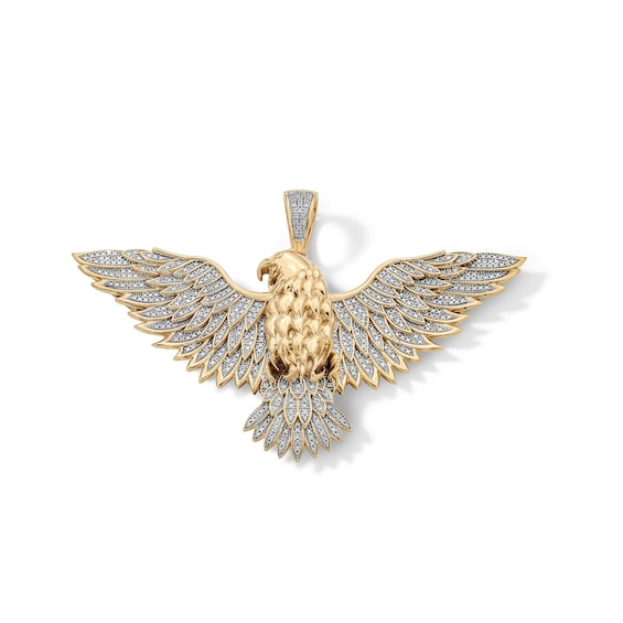 ​​​​​​​14K Gold Plated 1/3 CT. T.W. Diamond Eagle Necklace Charm