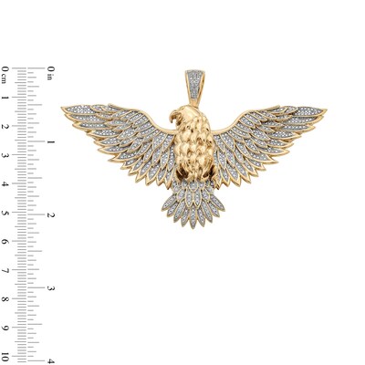 ​​​​​​​14K Gold Plated 1/3 CT. T.W. Diamond Eagle Necklace Charm