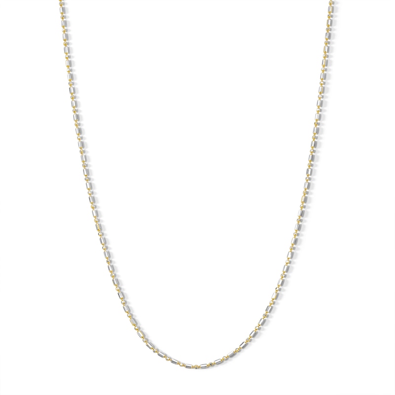 10K Solid Gold Diamond-Cut Bead Chain - 18"
