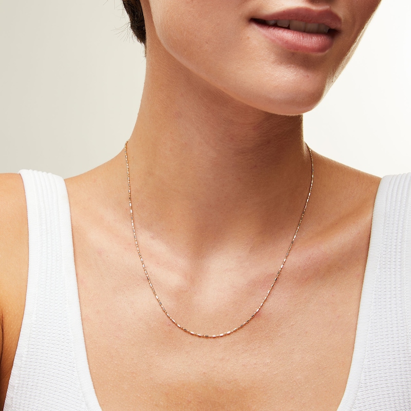 Main Image 2 of 10K Solid Gold Diamond-Cut Bead Chain - 18"