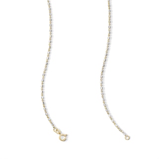 10K Solid Gold Diamond-Cut Bead Chain - 18"