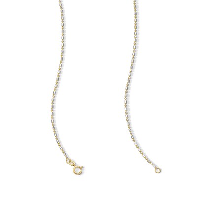 10K Solid Gold Diamond-Cut Bead Chain - 18"